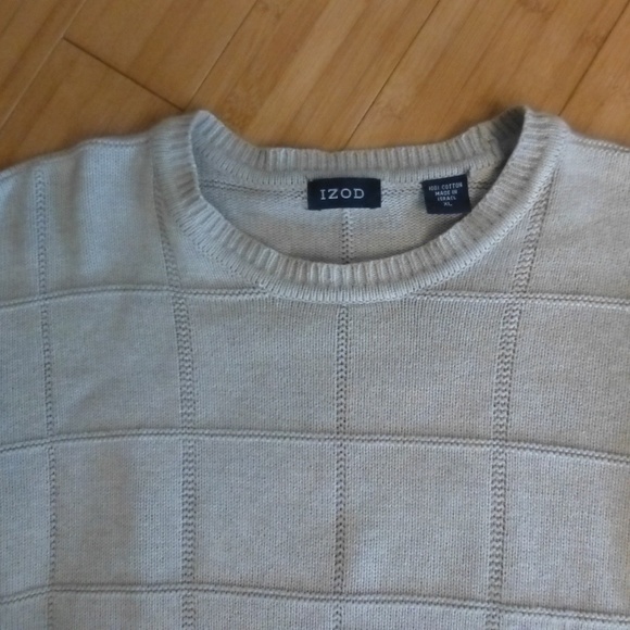 izod men trendy sweater white panes xl - Picture 3 of 4